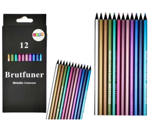 Metallic Pencils Round Soft Metallic Set of 12.