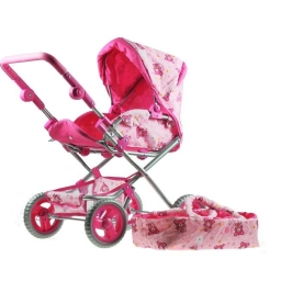 2 in 1 Doll Stroller Pram Buggy Adjustable Handle