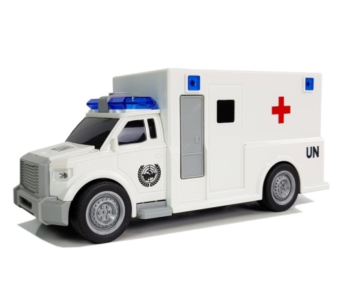 Auto Ambulance with friction drive white 1:20 with sound