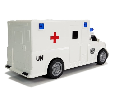 Auto Ambulance with friction drive white 1:20 with sound