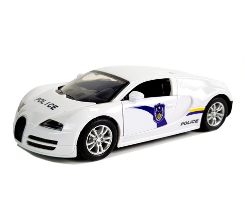 Sports car police dark windshields with tension white light sound