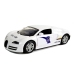 Sports car police dark windshields with tension white light sound