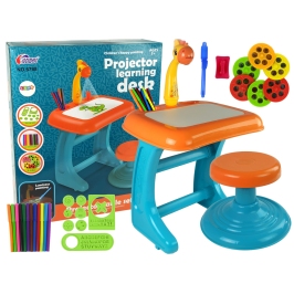 Drawing Table Chair Projector Orange Pens Pictures