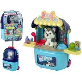 Beauty Salon Set For Dog Pet in Suitcase Backpack Blue