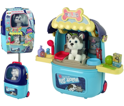 Beauty Salon Set For Dog Pet in Suitcase Backpack Blue