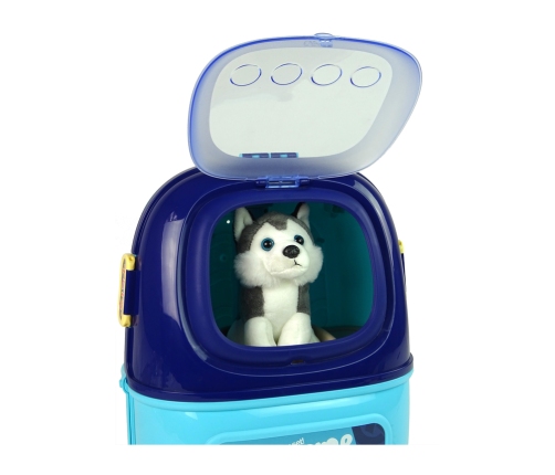 Beauty Salon Set For Dog Pet in Suitcase Backpack Blue