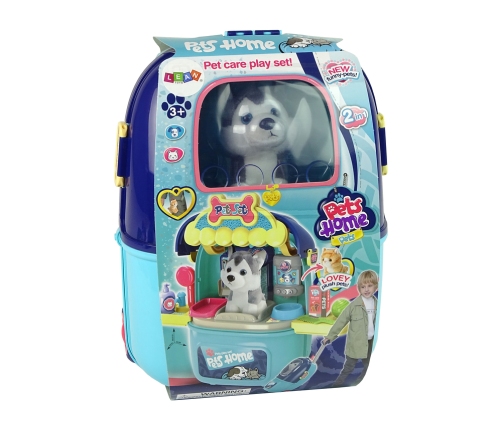 Beauty Salon Set For Dog Pet in Suitcase Backpack Blue