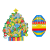 DIY Coloured Mosaic Christmas Tree Sticker Set