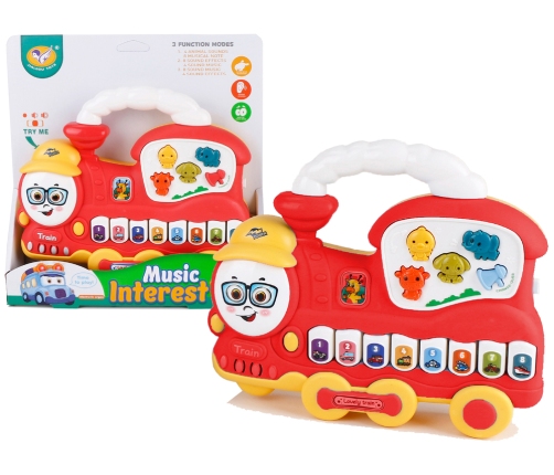 Interactive Piano Locomotive Sound Animals Vehicle Sounds Melodies Red