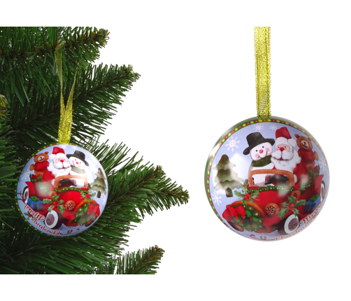 Metal Christmas Tree Decorative Metal Bomb Santa with Snowman Green