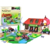 Set of Large Farm Tractor with Trailer Accessories 48 Elements