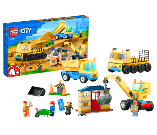 LEGO CITY Trucks and Crane with Wrecking Ball 60391