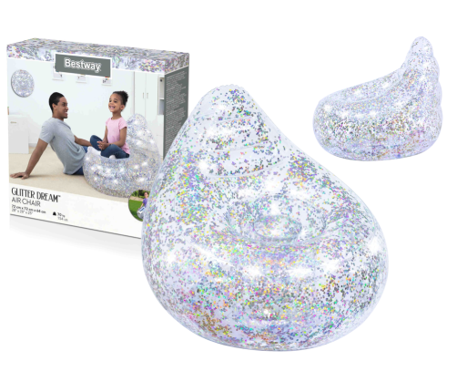 Inflatable Glitter Armchair 72 x 72 x 64 cm Bestway 75105