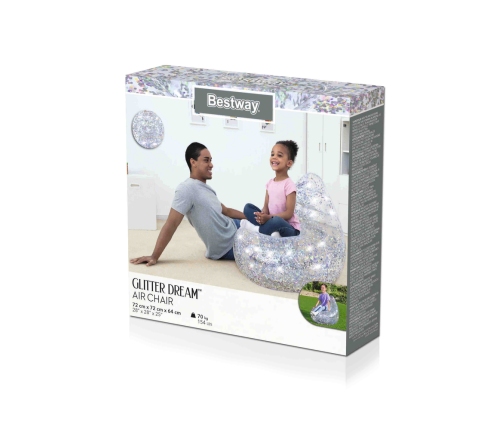 Inflatable Glitter Armchair 72 x 72 x 64 cm Bestway 75105