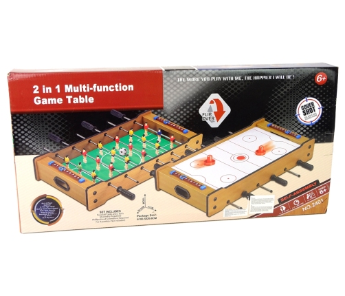 Wooden 2 in 1 Foosball table and air hockey table