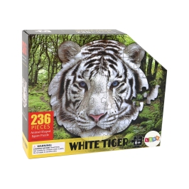 Puzzle 236 pieces White Tiger Head Shape