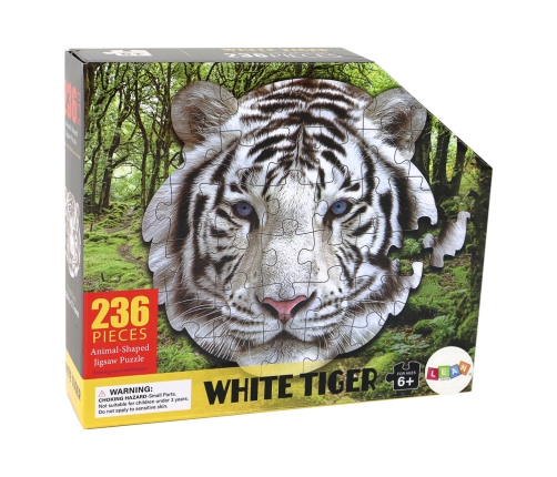 Puzzle 236 pieces White Tiger Head Shape