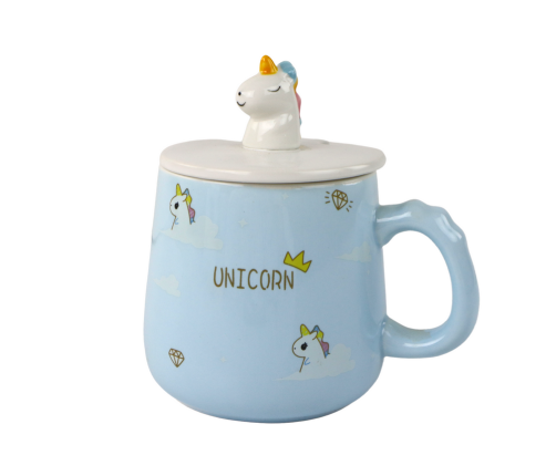 Unicorn Blue Pattern Mug, Spoon, Infuser