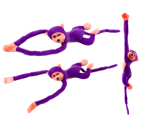 Plush Monkey Mascot with Sound, Purple, 60 cm