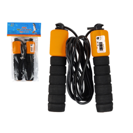 Skipping Rope Black and Yellow With Counter 280 cm Fitness Adjustment