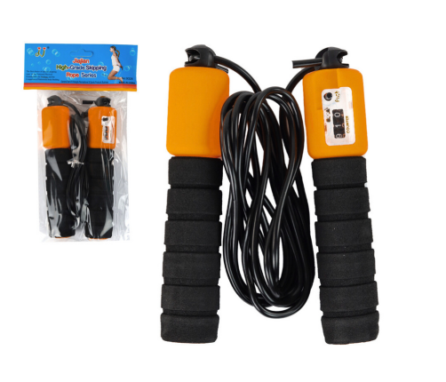 Skipping Rope Black and Yellow With Counter 280 cm Fitness Adjustment