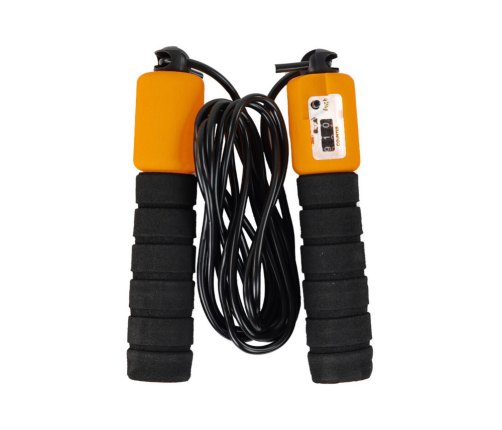 Skipping Rope Black and Yellow With Counter 280 cm Fitness Adjustment