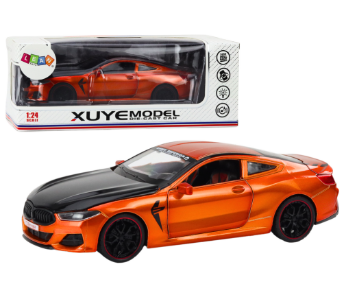 Sports Car Metal Friction Drive Openable Elements 1:24 Orange