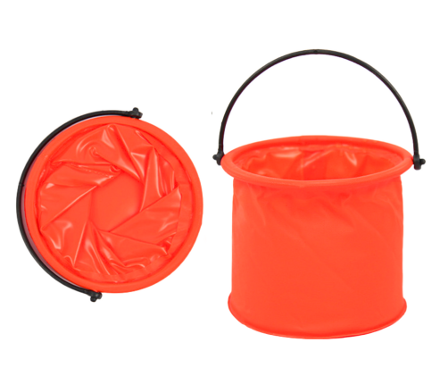 Folding Bucket Multifunctional PVC For Water Orange