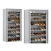 8-Tier Shoe Rack Organizer Wardrobe Dustproof Cover Gray