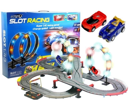 Racing Track 2 Cars Controllers Loop Lights Slot Cars