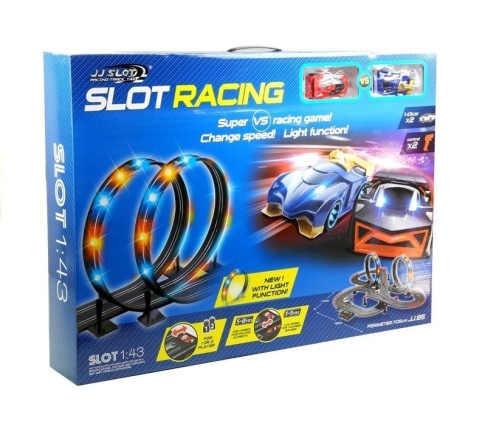 Racing Track 2 Cars Controllers Loop Lights Slot Cars