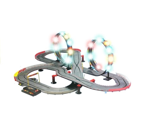 Racing Track 2 Cars Controllers Loop Lights Slot Cars