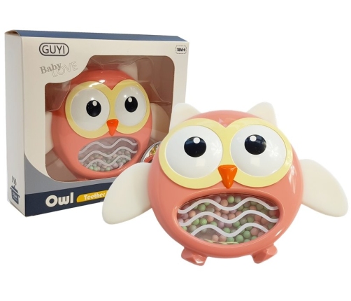 Owl Rattle Teether Children's Toy Red