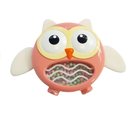 Owl Rattle Teether Children's Toy Red