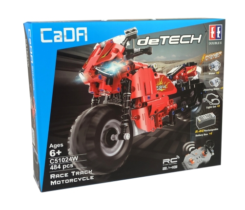 CADA Building Blocks Set Remote Controlled Motorcycle 2.4G 484 pcs