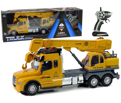 Remote Controlled Truck Crane Pilot 2.4G Lights Sounds Yellow