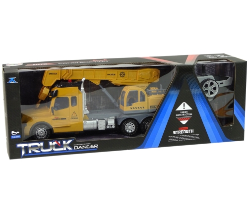 Remote Controlled Truck Crane Pilot 2.4G Lights Sounds Yellow