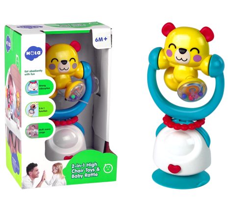 Sensory Rattle for Babies Teddy Bear Stand Suction Cup