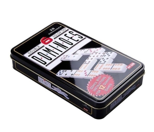 Domino Dominoes Dominos In A Metal Box  28PCS