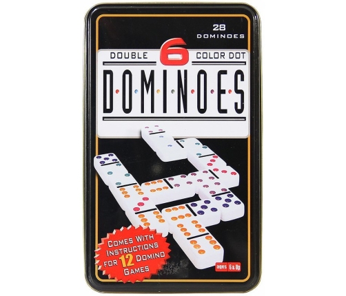 Domino Dominoes Dominos In A Metal Box  28PCS