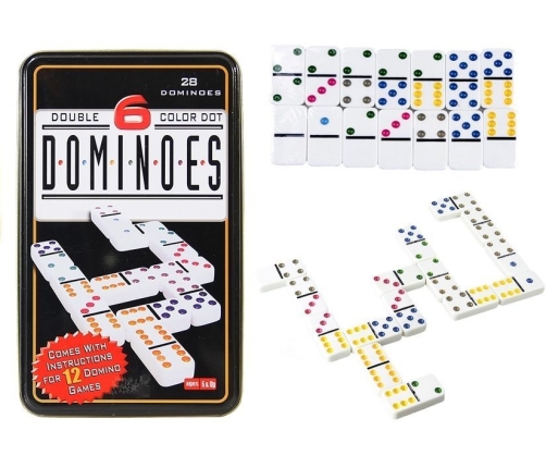 Domino Dominoes Dominos In A Metal Box  28PCS