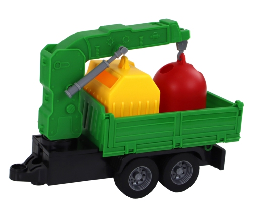 Garbage Truck With Crane Friction Drive Green 1:16