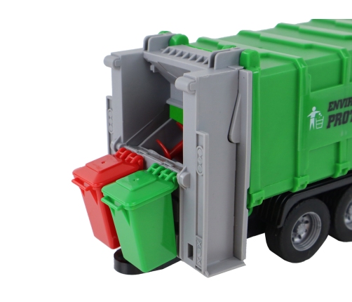 Garbage Truck With Crane Friction Drive Green 1:16