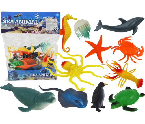 Set of Underwater Sea Animals Figures 12 Pieces