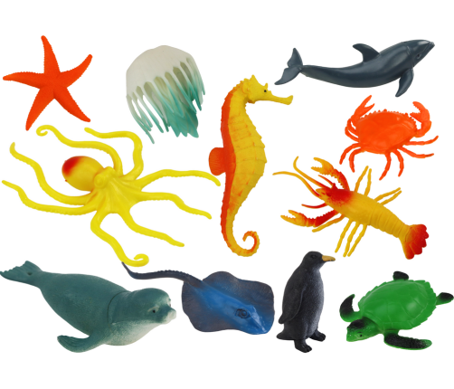 Set of Underwater Sea Animals Figures 12 Pieces