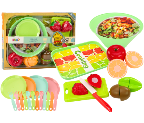 Fruit Cutting Set Salad Cutlery Tray Foodstuffs 25 pcs.