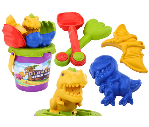 Sand Set, Bucket, Spatula, Rake, Molds, Dinosaurs