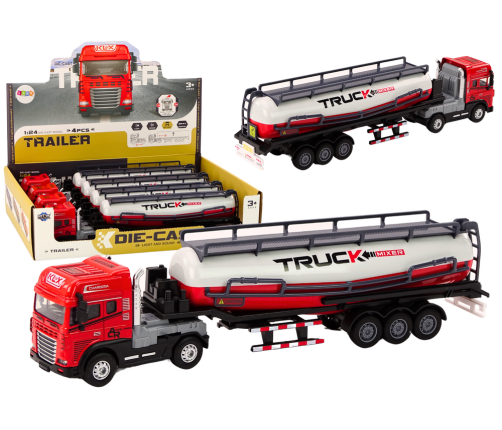 Truck With Trailer TIR Tanker 1:24 Car Truck Red Sounds