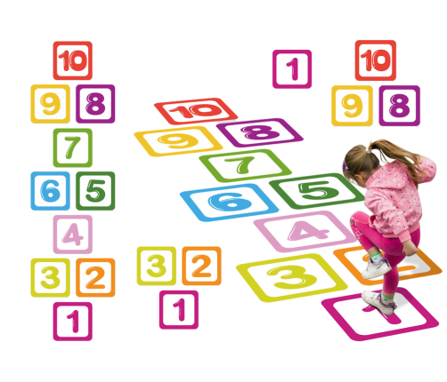 Floor Stickers Numbers 1-10 Educational For Hopscotch