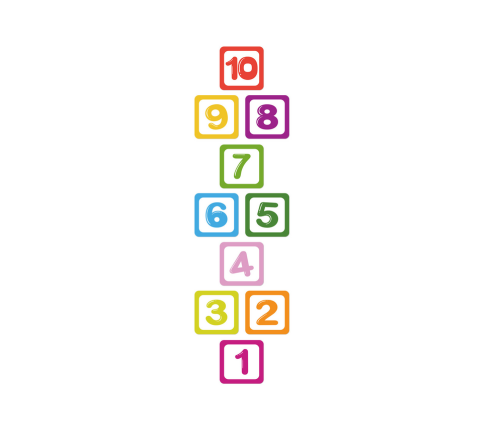 Floor Stickers Numbers 1-10 Educational For Hopscotch